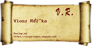Viosz Réka névjegykártya